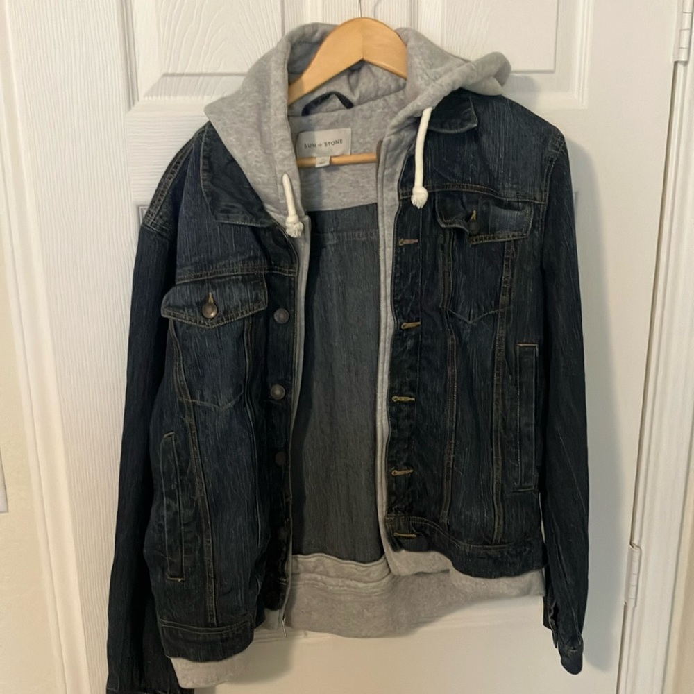 Men’s Sunstone, XL denim hoodie, style jacket button up
